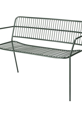 BROSTE COPENHAGEN Eden havebnk, m. rygln og armln - skovgrn stl