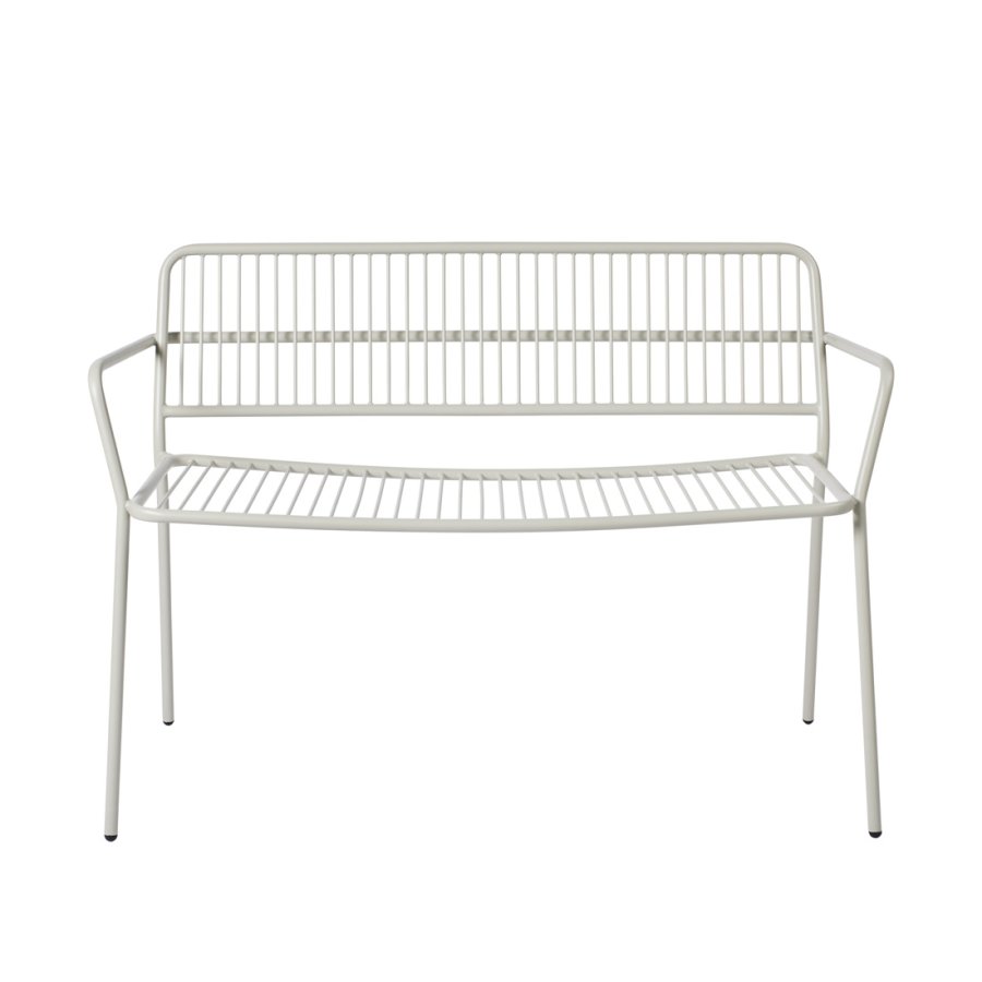 BROSTE COPENHAGEN Eden havebnk, m. rygln og armln - beige gr stl