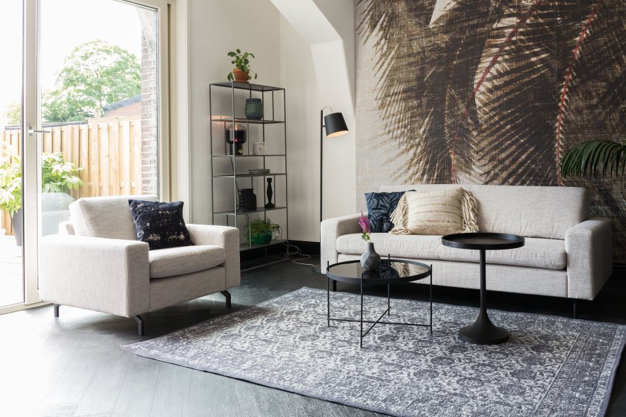 ZUIVER Jean 2,5-personers sofa - latte polyester og stl