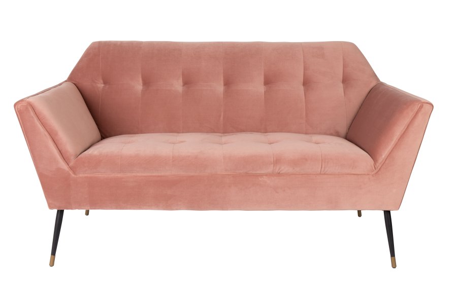 DUTCHBONE Kate 2 pers. sofa - lyserd ler fljl stof og sort jern