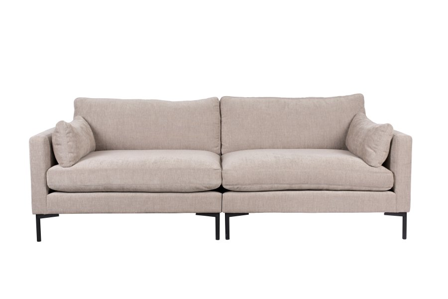 ZUIVER Sommer 3-personers sofa - latte polyester og stl