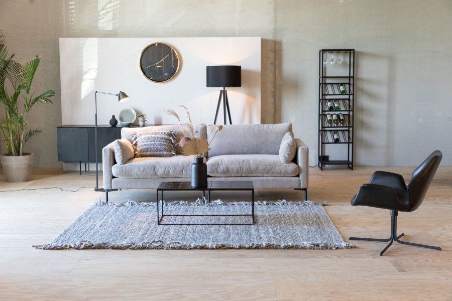 ZUIVER Sommer 3-personers sofa - latte polyester og stl