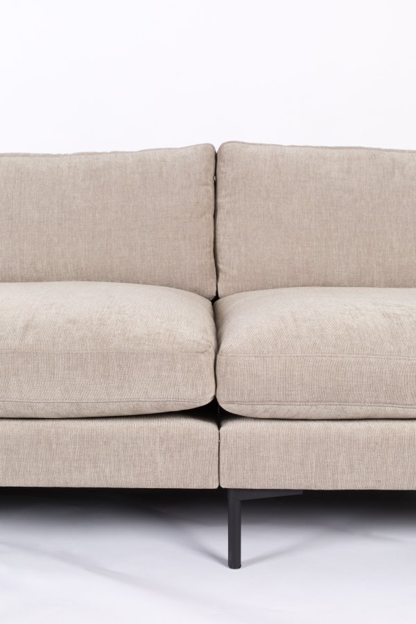 ZUIVER Sommer 4,5-personers sofa - latte polyester og stl