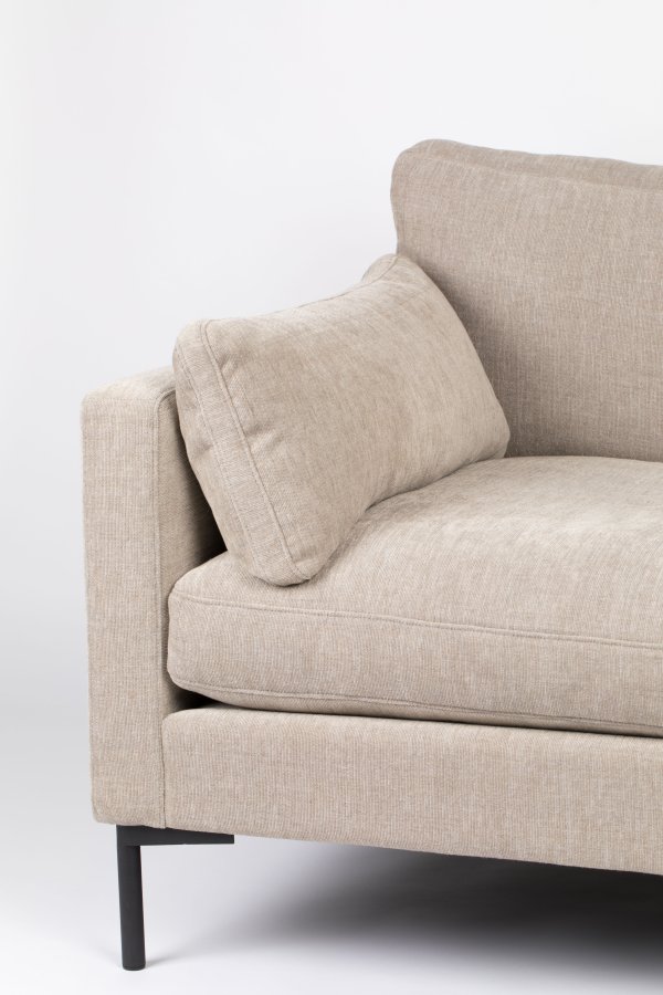 ZUIVER Sommer 4,5-personers sofa - latte polyester og stl