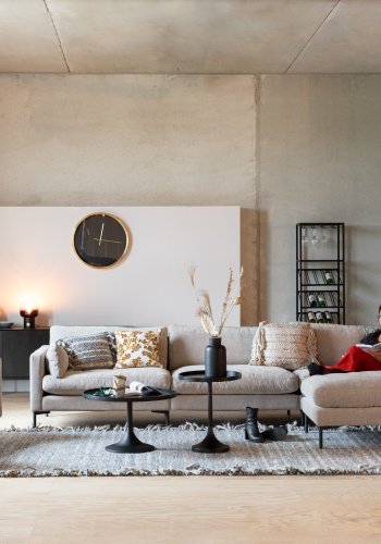 ZUIVER Sommer 4,5-personers sofa - latte polyester og stl