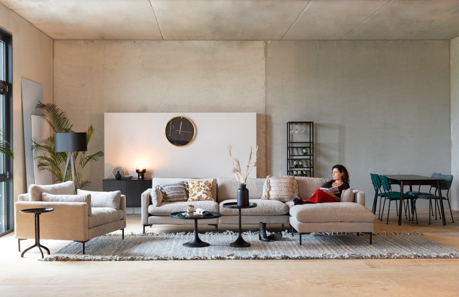 ZUIVER Sommer 4,5-personers sofa - latte polyester og stl