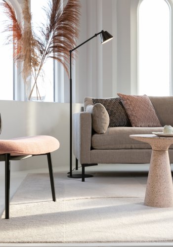 ZUIVER Sommer 4,5-personers sofa - latte polyester og stl