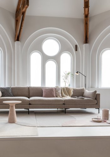 ZUIVER Sommer 4,5-personers sofa - latte polyester og stl