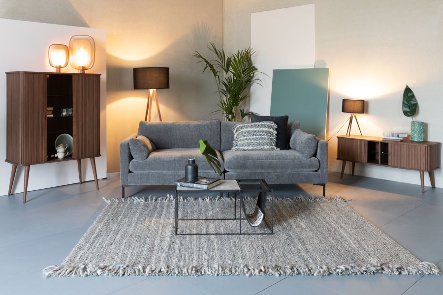 ZUIVER Sommer 3-personers sofa - antracitgr polyester og stl