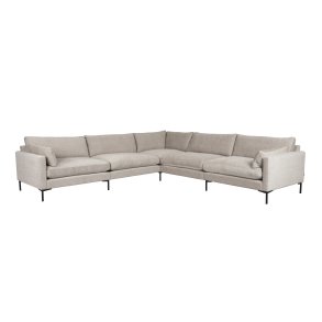 ZUIVER Sommer 7-personers hjrnesofa - latte polyester og stl