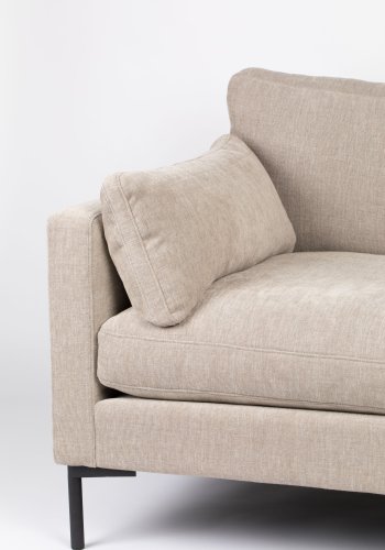 ZUIVER Sommer 7-personers hjrnesofa - latte polyester og stl
