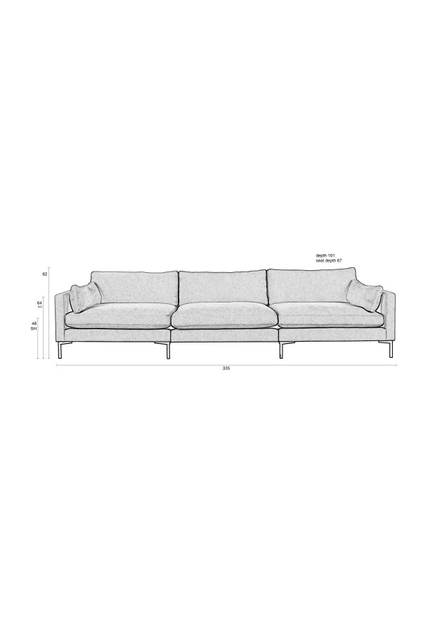 ZUIVER Sommer 7-personers sofa antracit