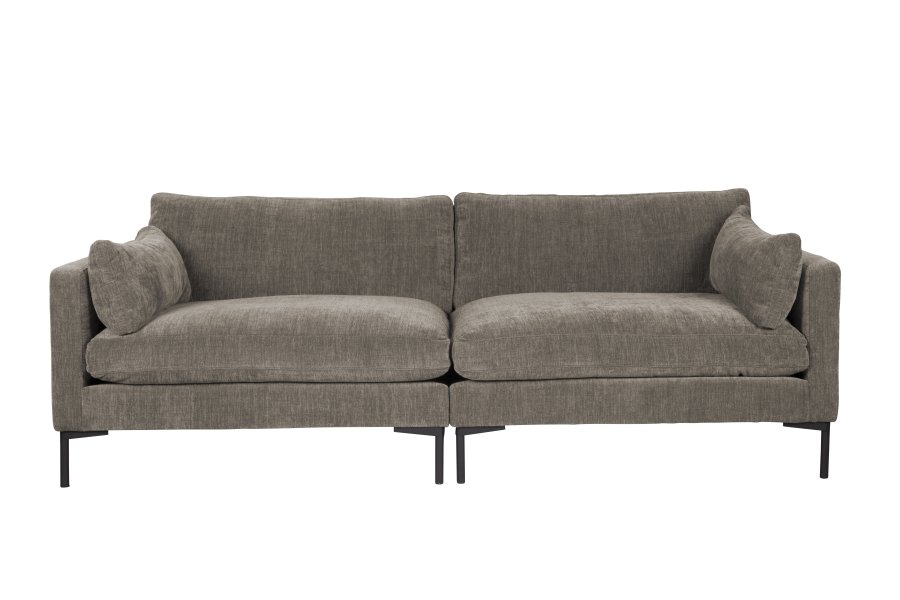 ZUIVER Sommer 3-personers sofa - coffee polyester og stl