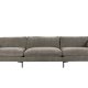 ZUIVER Sommer 4,5-personers sofa - coffee polyester og stl