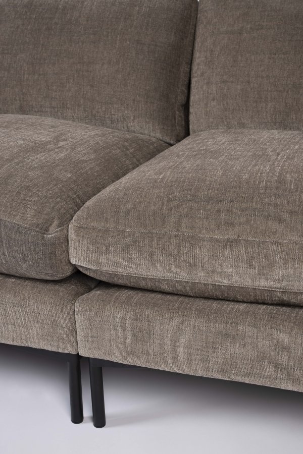 ZUIVER Sommer 4,5-personers sofa - coffee polyester og stl