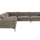 ZUIVER Sommer 7-personers hjrnesofa - coffee polyester og stl