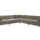 ZUIVER Sommer 7-personers hjrnesofa - coffee polyester og stl