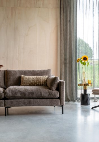 ZUIVER Sommer 7-personers hjrnesofa - coffee polyester og stl