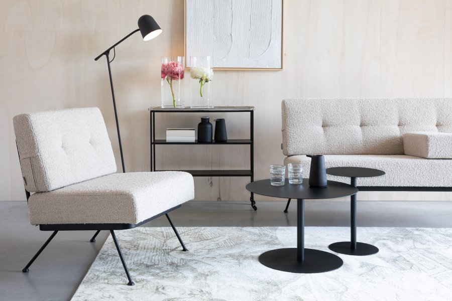 ZUIVER Bowie sofa - beige polyester og stl