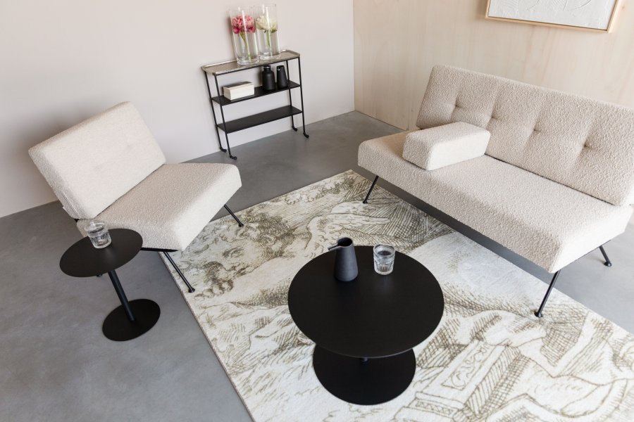 ZUIVER Bowie sofa - beige polyester og stl