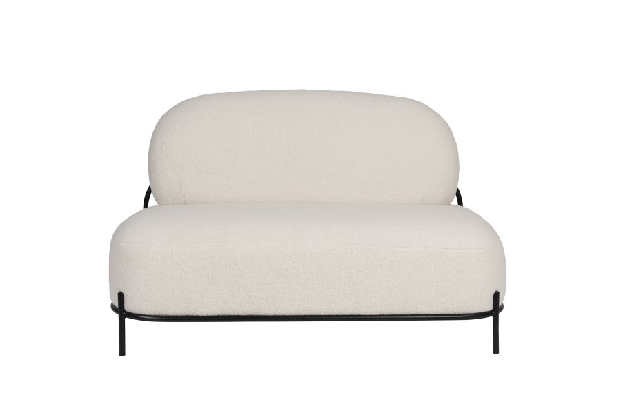 WHITE LABEL LIVING Polly sofa - elfenben bamsestof og jern