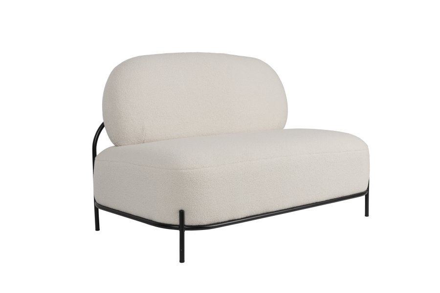 WHITE LABEL LIVING Polly sofa - elfenben bamsestof og jern