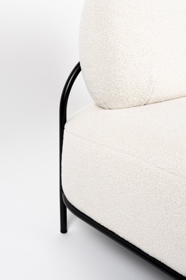 WHITE LABEL LIVING Polly sofa - elfenben bamsestof og jern