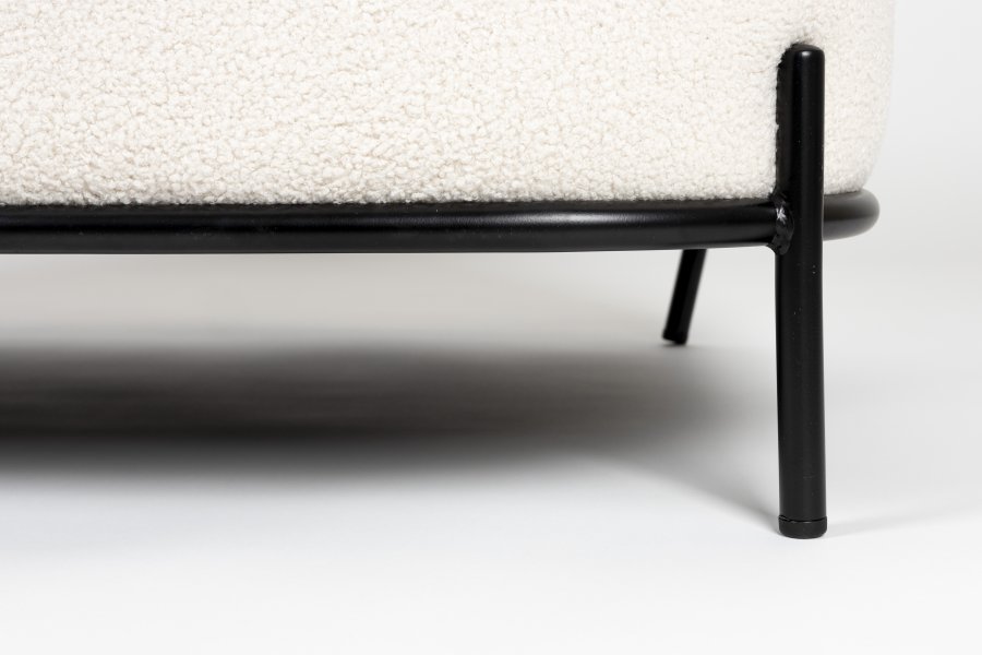 WHITE LABEL LIVING Polly sofa - elfenben bamsestof og jern