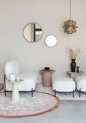 WHITE LABEL LIVING Polly sofa - elfenben bamsestof og jern