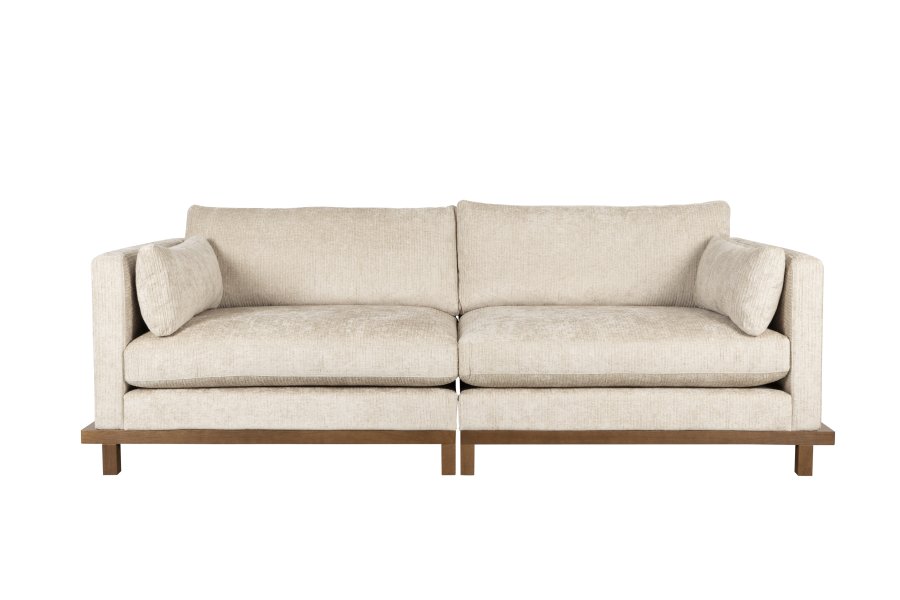 ZUIVER Blossom 3-personers sofa - sand stof og egetr