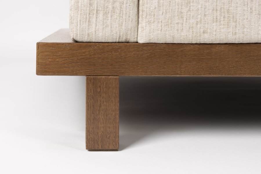 ZUIVER Blossom 3-personers sofa - sand stof og egetr