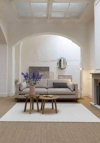 ZUIVER Blossom 3-personers sofa - sand stof og egetr