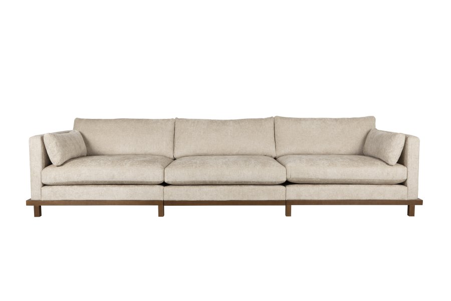 ZUIVER Blossom 4,5-personers sofa - sand stof og egetr