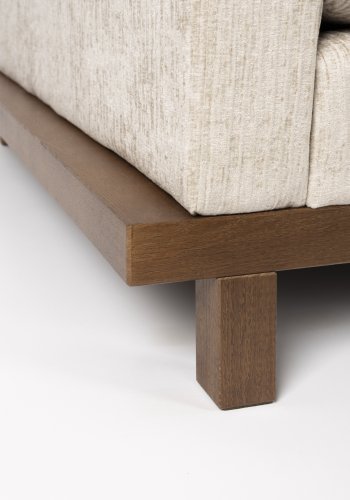 ZUIVER Blossom 4,5-personers sofa - sand stof og egetr