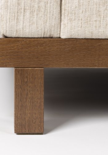 ZUIVER Blossom 4,5-personers sofa - sand stof og egetr