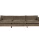ZUIVER Blossom 4,5-personers sofa - moss stof og egetr