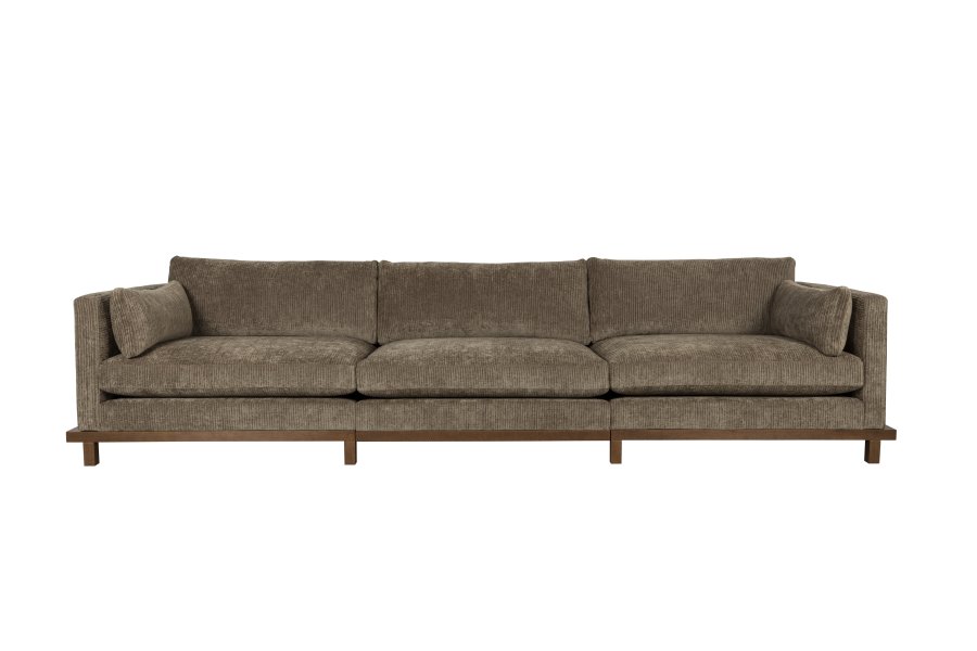 ZUIVER Blossom 4,5-personers sofa - moss stof og egetr