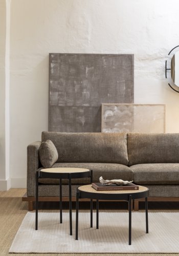 ZUIVER Blossom 4,5-personers sofa - moss stof og egetr