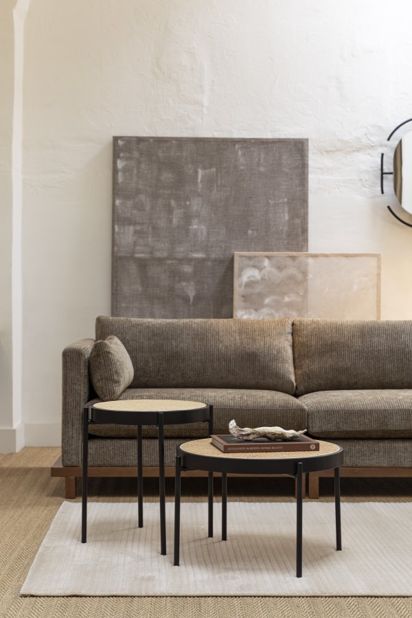 ZUIVER Blossom 4,5-personers sofa - moss stof og egetr