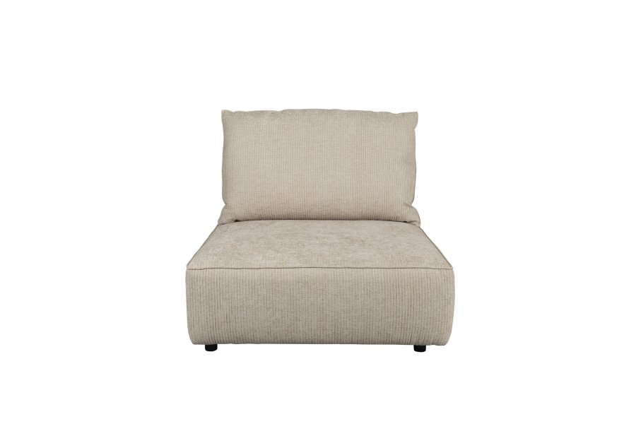 ZUIVER Hunter Sofa Element 1,5-personers, m. ryg - sand fljl og plast