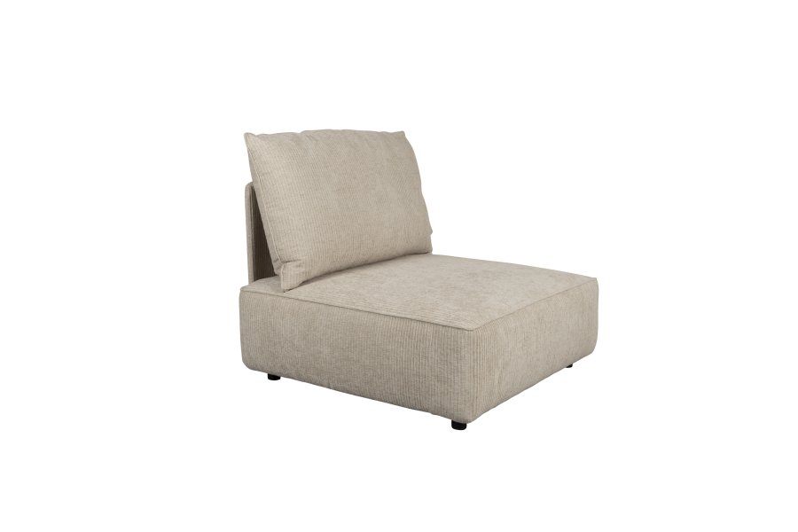 ZUIVER Hunter Sofa Element 1,5-personers, m. ryg - sand fljl og plast