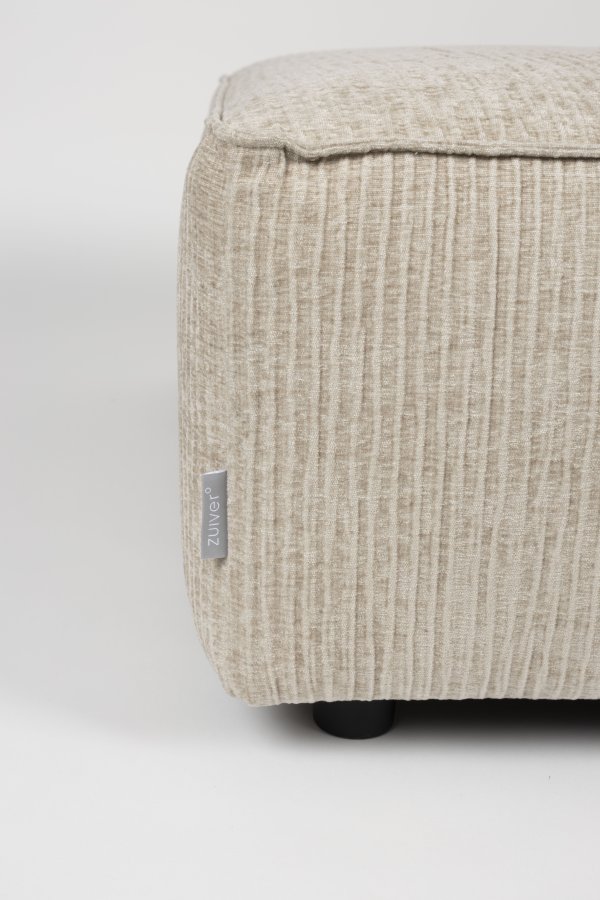 ZUIVER Hunter Sofa Element 1,5-personers, u. ryg - sand fljl og plast