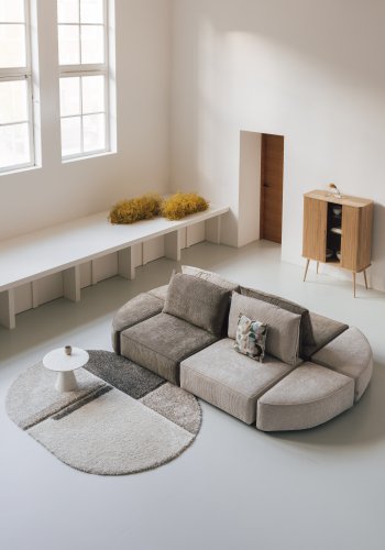 ZUIVER Hunter Sofa Element 1,5-personers, u. ryg - sand fljl og plast