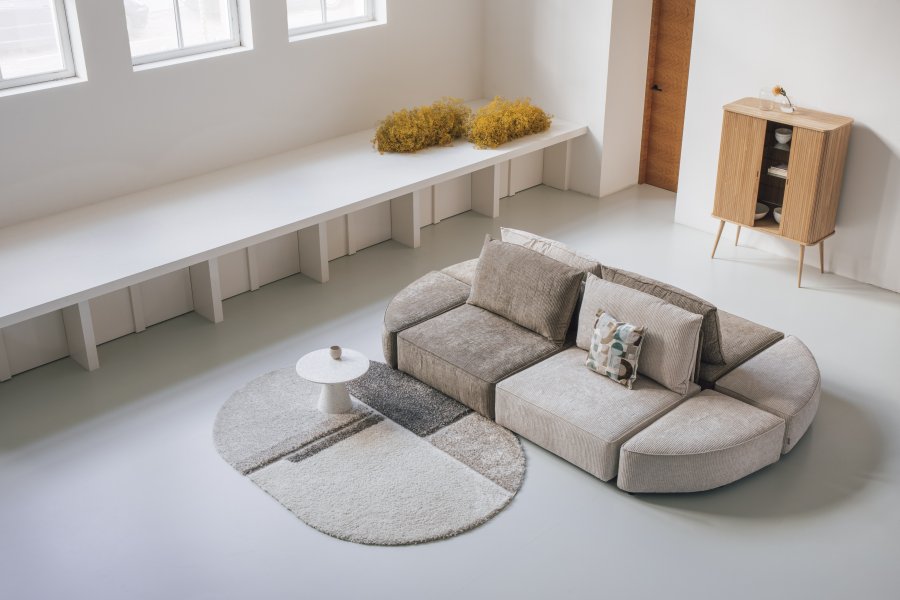 ZUIVER Hunter Sofa Element 1,5-personers, u. ryg - sand fljl og plast