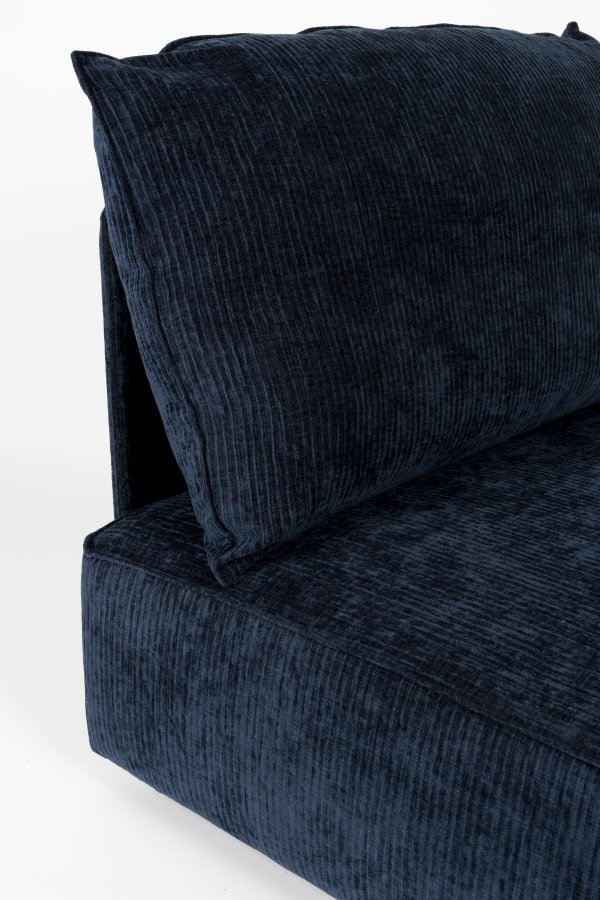 ZUIVER Hunter Sofa Element 1,5-personers, m. ryg - navy fljl og plast