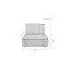 ZUIVER Hunter Sofa Element 1,5-personers, m. ryg - navy fljl og plast