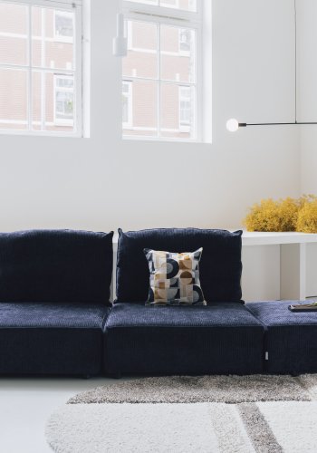 ZUIVER Hunter Sofa element Pie Puf, Venstre - navy fljl og plast