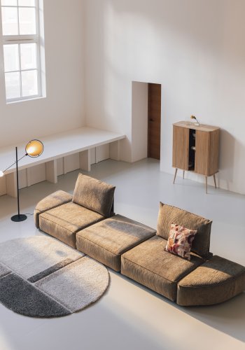 ZUIVER Hunter Sofa Element 1,5-personers, m. ryg - mos fljl og plast