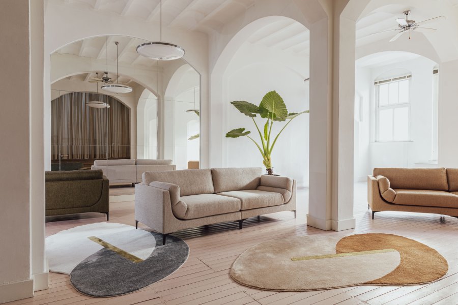 ZUIVER Balkon 3-personers sofa - caramel polyester og stl