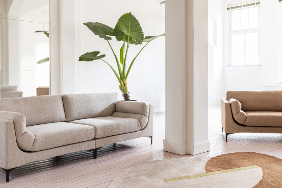 ZUIVER Balkon 3-personers sofa - caramel polyester og stl